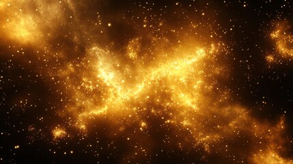 Fototapeta premium Golden Fireworks in Starry Night Sky