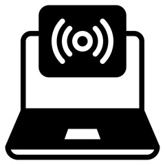 Wireless Technology Symbol on Laptop