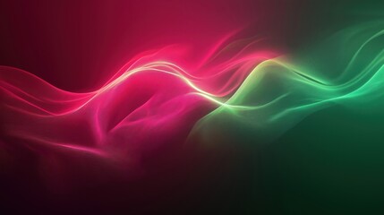 Obraz premium A vibrant abstract background featuring flowing waves in shades of red, pink, and green.