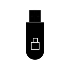 Encrypted pendrive icon Vector flat thin line illustration