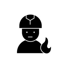 fire fighter icon Vector flat thin line illustration
