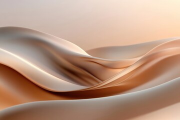 Obraz premium An enchanting image displaying soft beige waves that create an impression of flowing elegance and fluidity, exuding a calming effect that resonates with viewers on an emotional level.