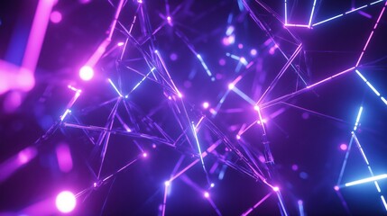 Fototapeta premium A vibrant abstract background featuring glowing neon lines in purple and blue hues.