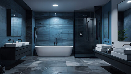 illustration of a luxurious bathroom interior