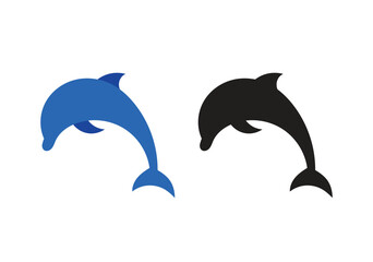 Icon dolphine unique design element with blank background