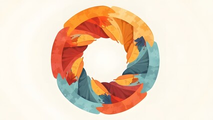 Fototapeta premium A diverse group of people are joyfully holding hands together in a large circle formation, symbolizing unity and connection among them