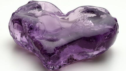 Fototapeta premium beautiful purple heart shaped crystal with smooth surface, showcasing its translucent quality and vibrant color. This unique piece adds touch of elegance to any setting