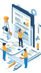 Team Collaborating on Data Analysis and Reports