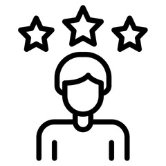 Person with Stars Representing Success and Feedback