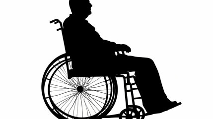 Obraz premium Png disabled man wheelchair silhouette furniture. Silhouette. Illustration