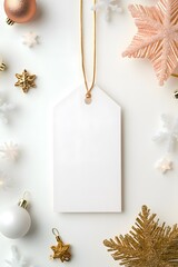 Obraz premium Blank_translucent_gift_tag_layout_surrounded,generation AI