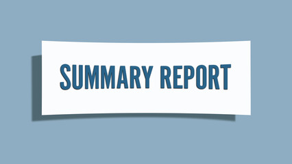 Summary Report. A card isolated on blue background.