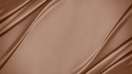 Black dark light pastel dusty pale soft chocolate coffee brown beige nude abstract background. Silk satin fabric. Curtain drapery line wave. Mocha mousse color 2025. Flat lay, top view table. Design.