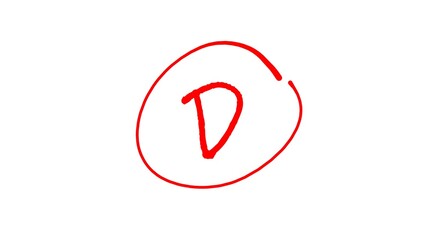 grading with letters in red ink