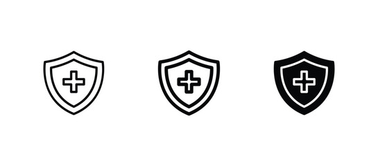 Health insurance icon, medical health protection icon vector	