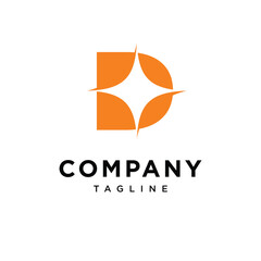 Letter D Shine Logo Icon Vector