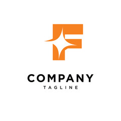 Obraz premium Letter F Shine Logo Icon Vector