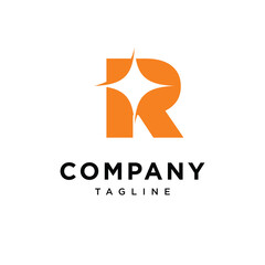 Letter R Shine Logo Icon Vector