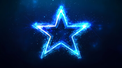 Vibrant cosmic blue star with glowing light pulses for festival decoration. Nebulous. Illustration