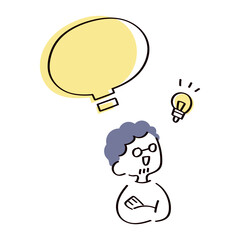 アイデアを閃く男性のイラスト