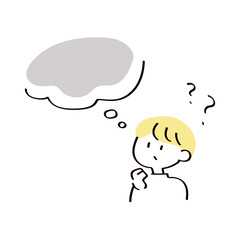 悩み考える女性のイラスト