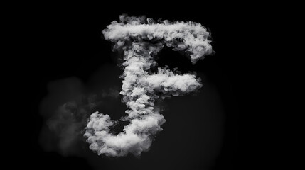 Fototapeta premium F g h i j - transparent background png set of transparent letters from the alphabet made of white smoke, fog, clouds, smog. unique cutout collection. Nebulous. Illustration