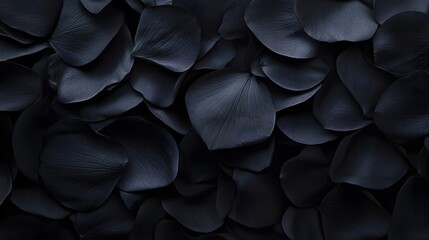 A close-up of dark petals layered together, creating a textured and elegant background.