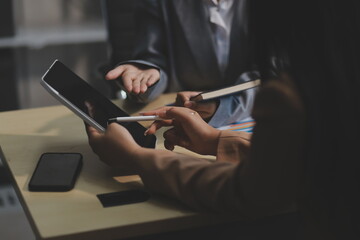 Workers discuss them at the company conference