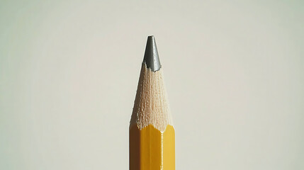 A pencil with a silver tip is shown on a white background