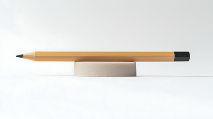 A pencil is sitting on a white surface