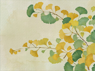 Colorful autumn leaves gingko biloba. Best for greating card.