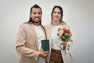 couple with flowers