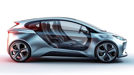 Cutaway view of electric car showcasing lithium-ion battery technology for efficient energy use.