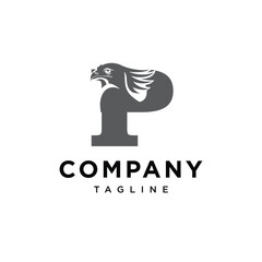 Letter P Secretary Bird Logo Icon