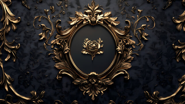 Rococo elegance meets modern branding, an intricate ornate frame surrounds a sleek modern logo, showcasing the fusion of classic artistry and contemporary design. Rococo. Illustration - Powered by Adobe