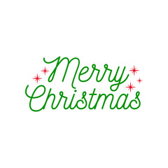 Merry Christmas typography clip art design on plain white transparent isolated background for card, shirt, hoodie, sweatshirt, apparel, card, tag, mug, icon, poster or badge