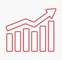 Graph diagram up icon, business growth success chart with arrow, business bar sign, profit growing symbol, progress bar symbol, growing graph icons – stock vector