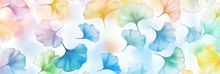 Ginkgo biloba plant leaf closeup view.