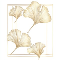 Ginkgo biloba plant leaf closeup view.