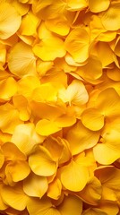 A close-up of vibrant yellow flower petals arranged in a beautiful, textured pattern.