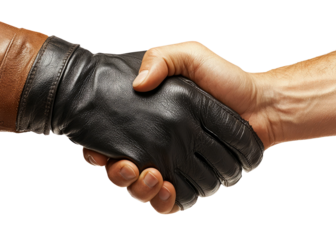 Hands Shaking on Transparent Background