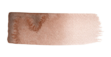 Watercolor brushstroke in the 2025 color of the year Mocha Mousse. Hand drawn gradient effect template with elegant warm brown tone. Perfect for creating trendy graphic resource and trendy designs.