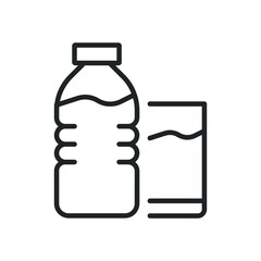 Water drink thin line icons. Editable stroke and Perfect pixel on transparent background