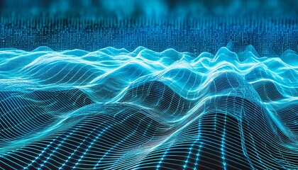 Big Data Field: An Intricate Illustration of Interlaced Strings in Wavy Cyberspace, Showcasing the Complexities and Dynamics of Modern Data Flow and Information Processing
