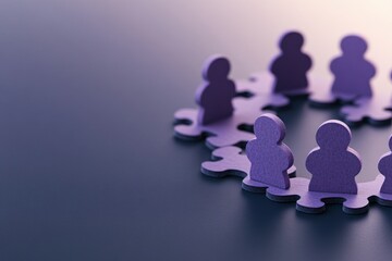 Interconnected Jigsaw Puzzle Pieces Symbolizing Team Collaboration