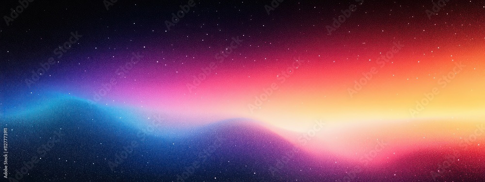 Poster Vibrant Gradient Background Deep Blue Fiery Orange Abstract Expressionism Soft Lighting Glow Minimalistic Design