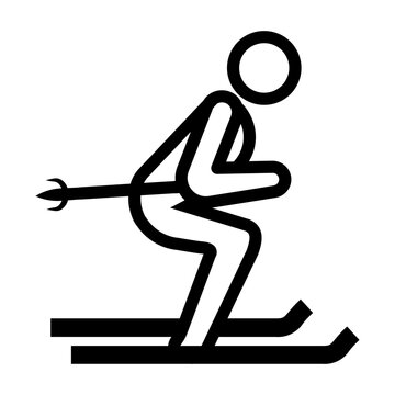 black skier icon skiing downhill clip art preview