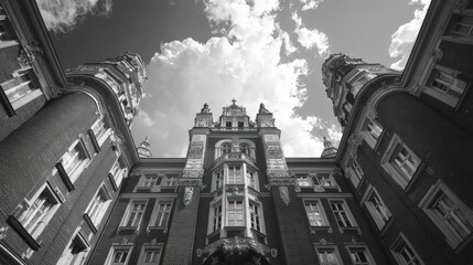 A Low Angle View of a Majestic Building
