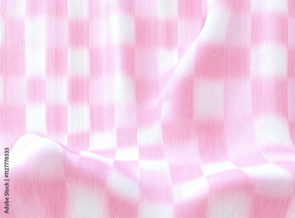 Poster pink whimsical checkered pattern frame background