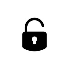 Unlock icon logo design. Unlock sign and symbol. unlocked padlock icon